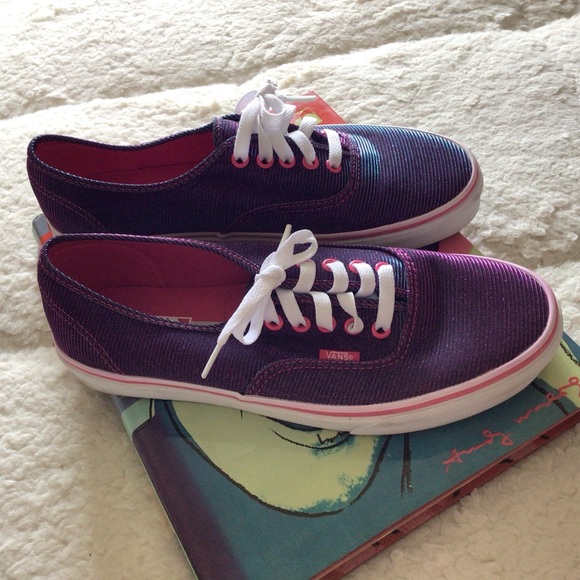 Vans Off the Wall Sneaker in Metallic Purple Excellent Size 8.5 Men/10 Women - Picture 9 of 13